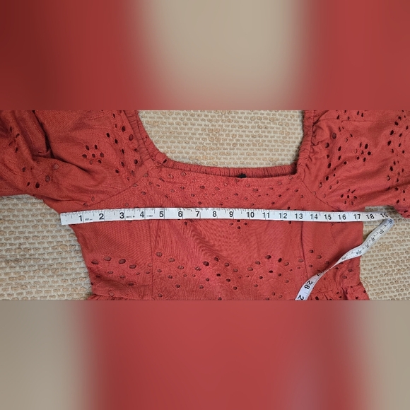 Meadow Rhodes women's maxi Orange dress balloon sleeve size Large - Picture 4 of 10